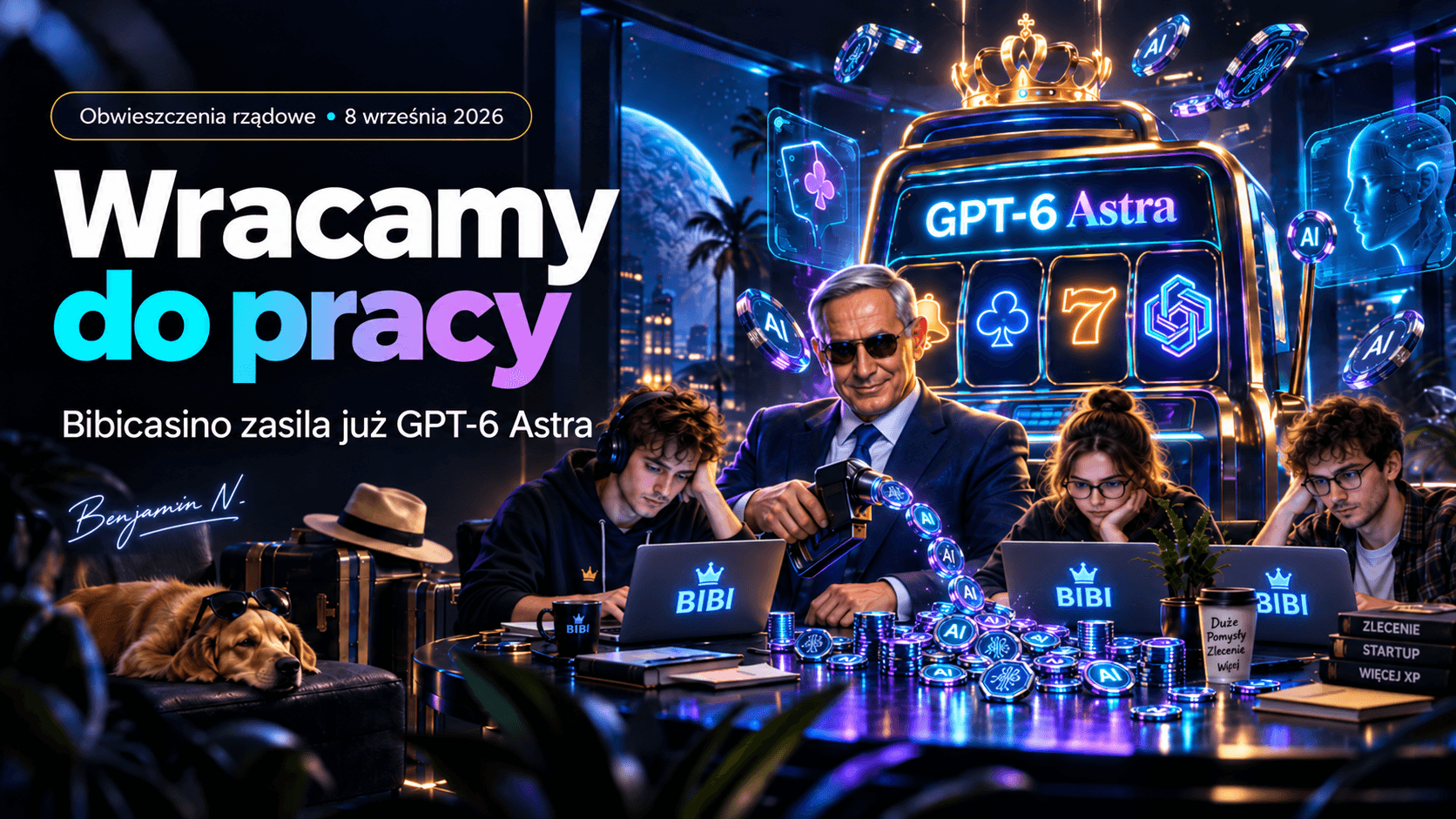 Roboty przy laptopach wracają do pracy — Bibicasino zasila już GPT-6 Astra