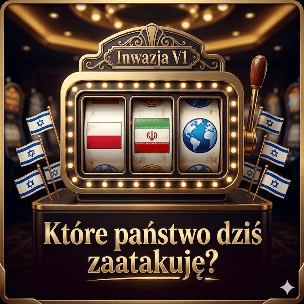 Inwazja V1 — klasyczny automat z flagami i pytaniem „Które państwo dziś zaatakuję?”